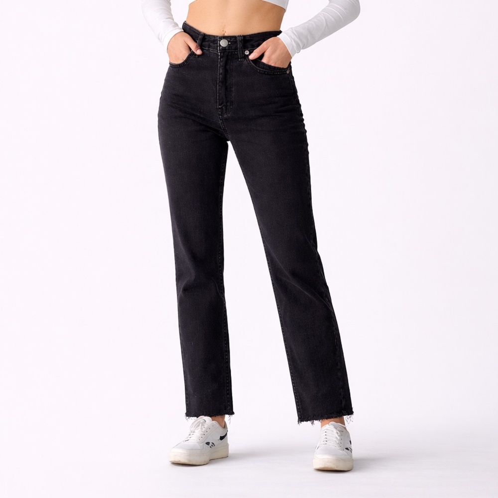 PacSun Dad Jean Women’s 25 Black High Rise Straight Leg Casual‎ Minimal